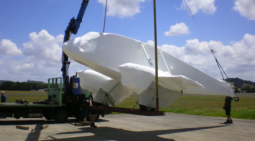 Boat haulage HIAB lifiting shrink wrapped cartage