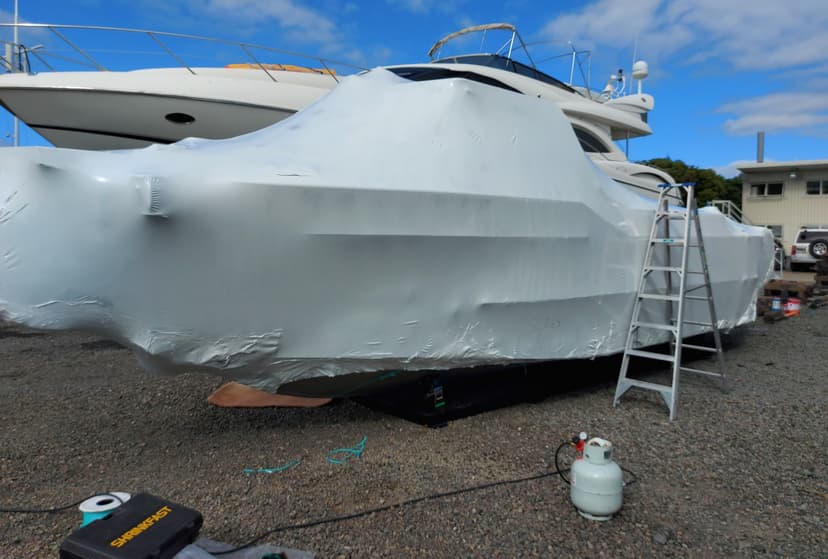 fully shrink wrapped boat NZ